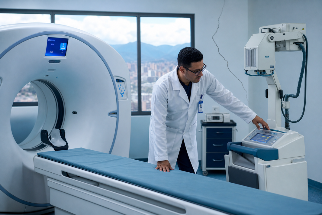 Verificación post-sismo de equipos de diagnóstico en hospital tomógrafo y rayos X