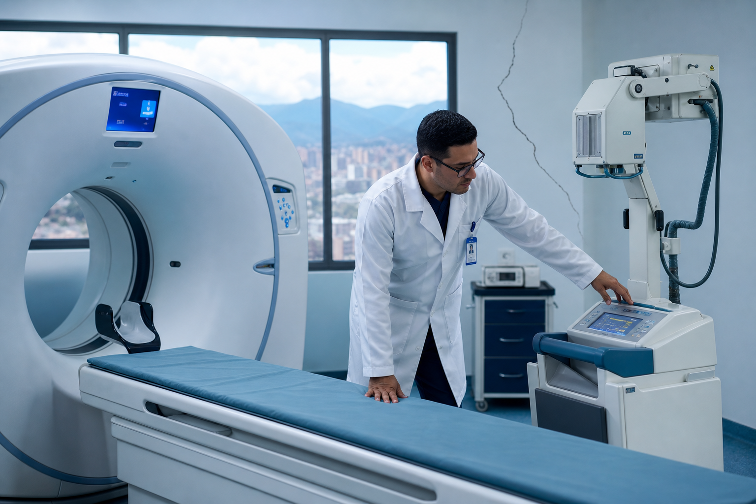 Verificación post-sismo de equipos de diagnóstico en hospital tomógrafo y rayos X