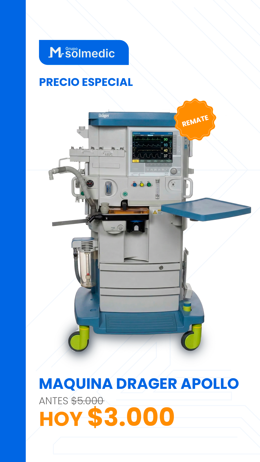 Maquina de anestesia | Dräger | Apollo | Sistema completo (sin vaporizadores).