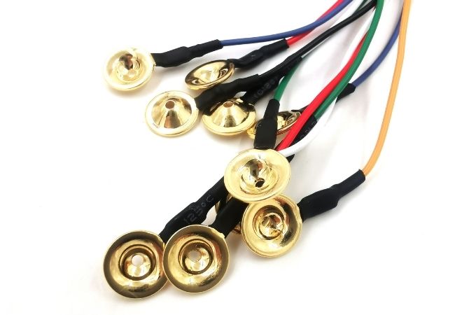Electrodos de copa de oro para EEG Contec KT88 con cables